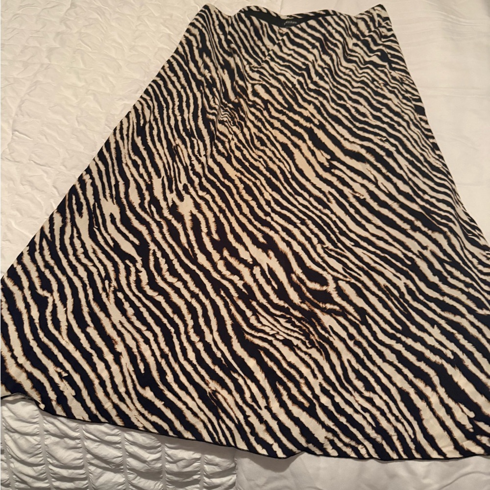 Karen Kane Zebra-Print A-Line Skirt - Black & Cream